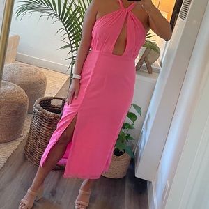 Lulus pink midi dress